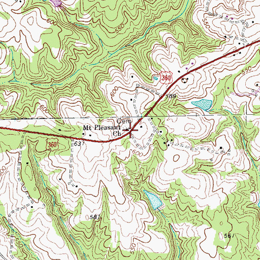 Topographic Map of Mount Pleasant Church, VA