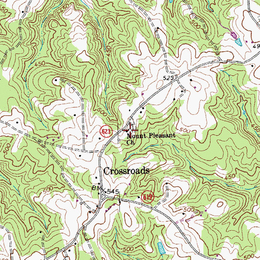 Topographic Map of Mount Pleasant Church, VA