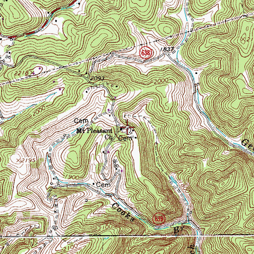 Topographic Map of Mount Pleasant Church, VA