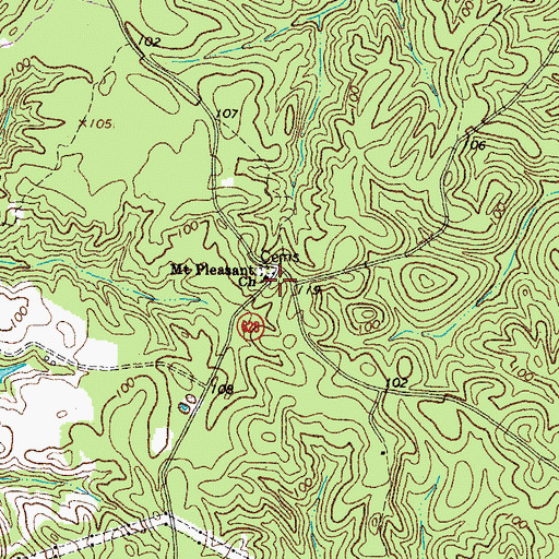 Topographic Map of Mount Pleasant Church, VA