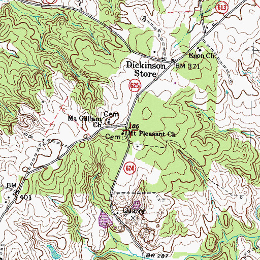 Topographic Map of Mount Pleasant Church, VA