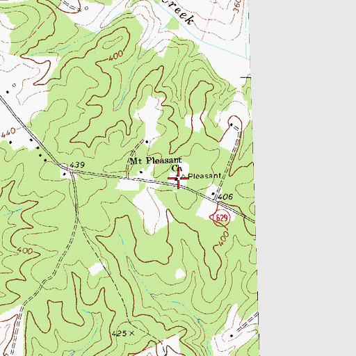 Topographic Map of Mount Pleasant Church, VA