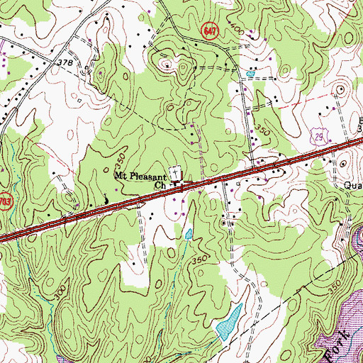 Topographic Map of Mount Pleasant Church, VA
