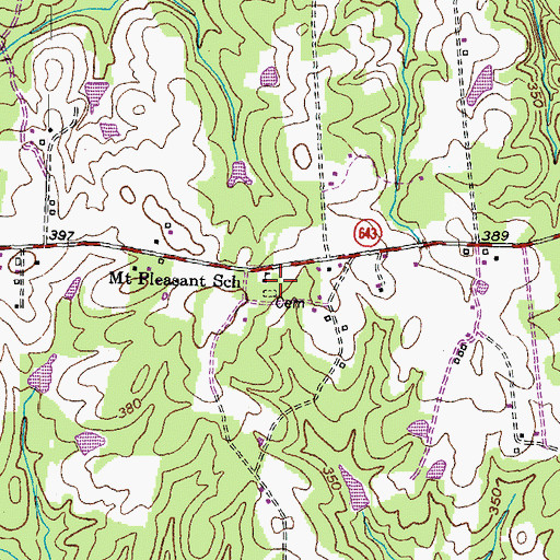 Topographic Map of Mount Pleasant School, VA