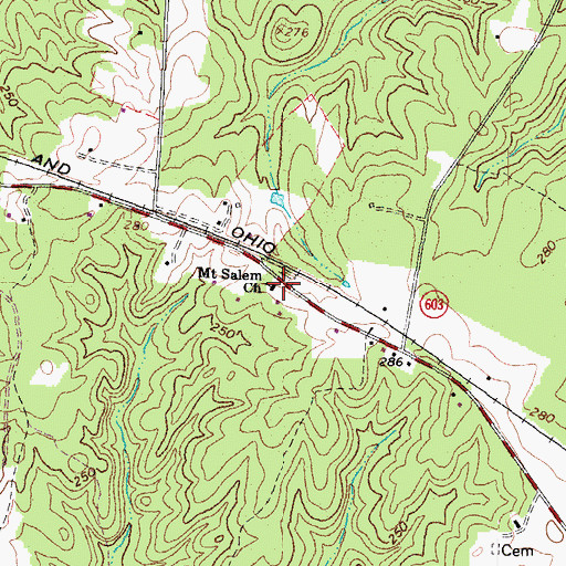 Topographic Map of Mount Salem Church, VA