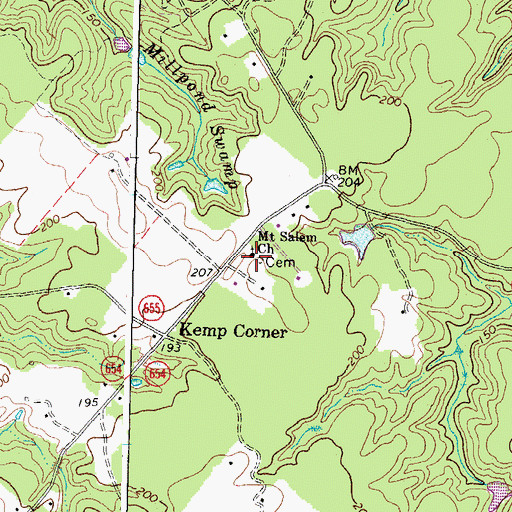 Topographic Map of Mount Salem Church, VA