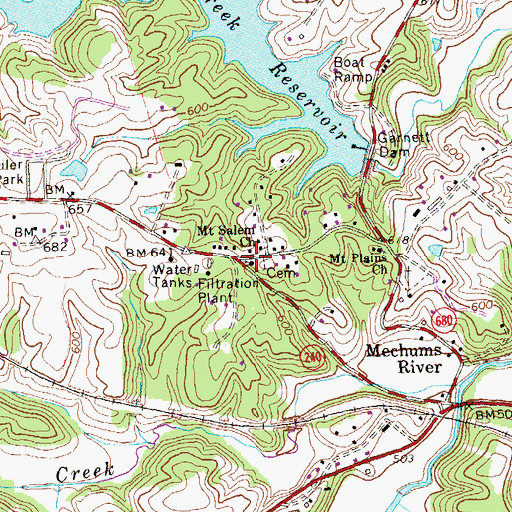 Topographic Map of Mount Salem Church, VA
