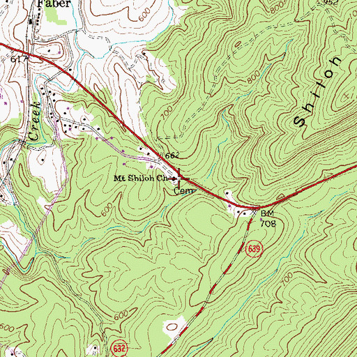 Topographic Map of Mount Shiloh Church, VA