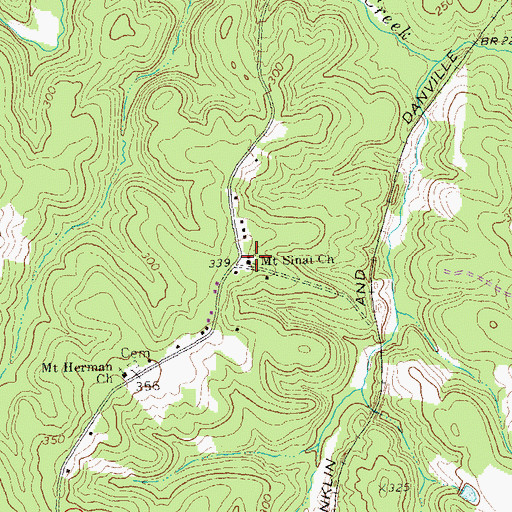 Topographic Map of Mount Sinai Church, VA