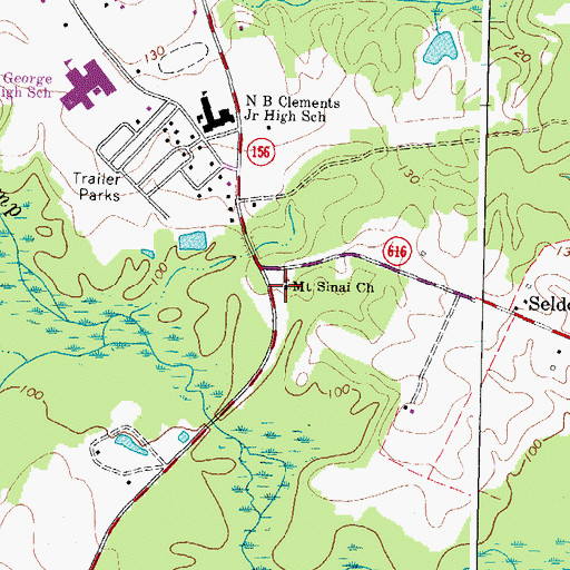 Topographic Map of Mount Sinai Church, VA
