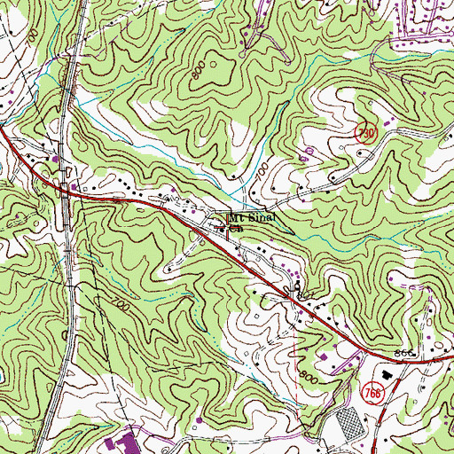 Topographic Map of Mount Sinai Baptist Church, VA