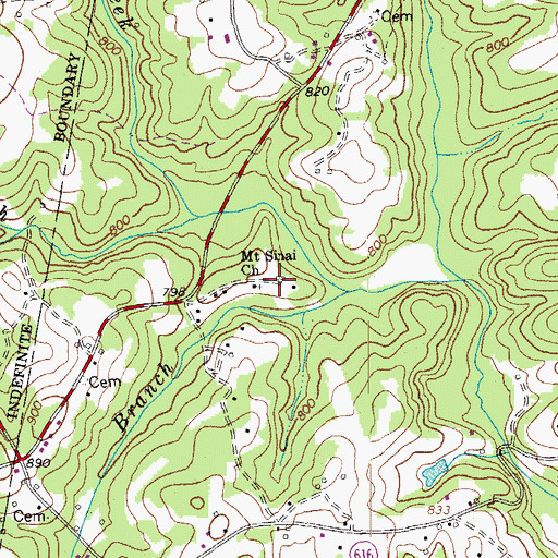Topographic Map of Mount Sinai Church, VA