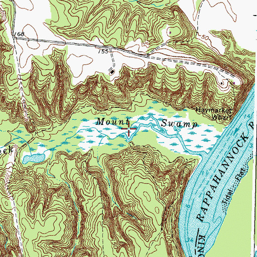 Topographic Map of Mount Swamp, VA