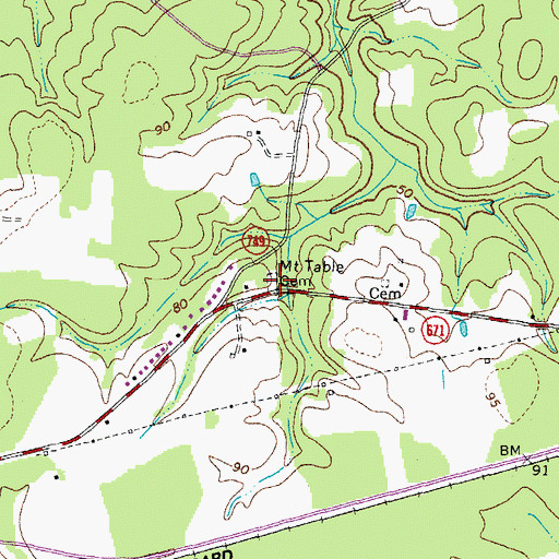 Topographic Map of Mount Table Cemetery, VA
