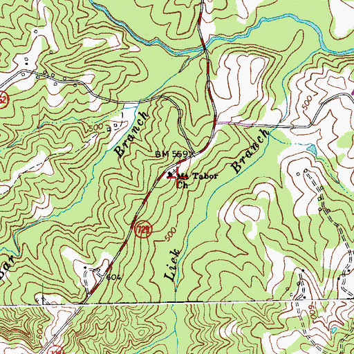 Topographic Map of Mount Tabor Church, VA