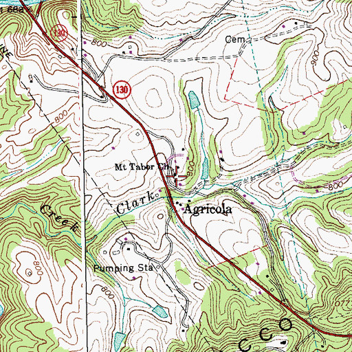 Topographic Map of Mount Tabor Church, VA