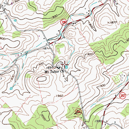 Topographic Map of Mount Tabor Church, VA