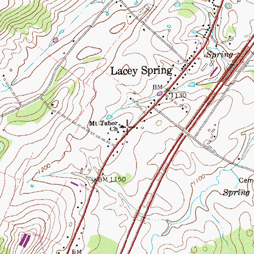 Topographic Map of Mount Tabor Church, VA