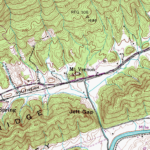 Topographic Map of Mount Vernon Church, VA
