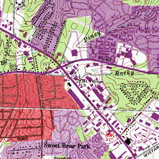 Topographic Map of Mount Vernon Church, VA