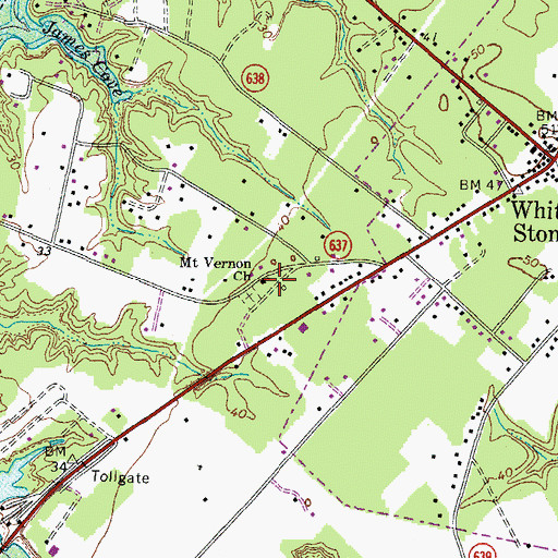 Topographic Map of Mount Vernon Church, VA