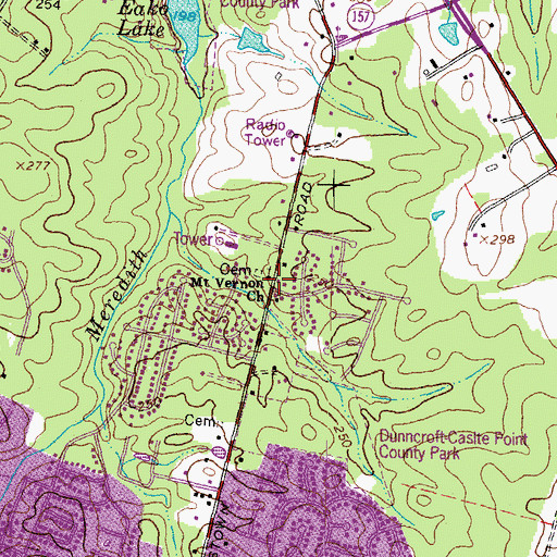 Topographic Map of Mount Vernon Church, VA