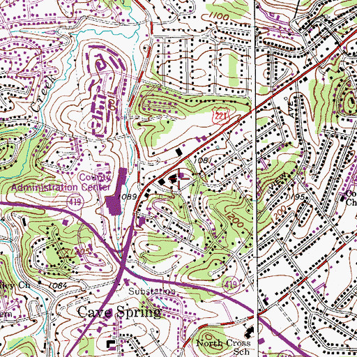 Topographic Map of Mount Vernon Elementary School, VA