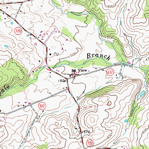 Topographic Map of Mount View Church, VA
