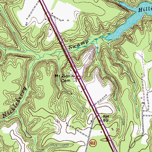Topographic Map of Mount Zion Cemetery, VA