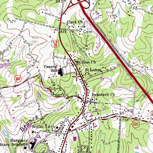 Topographic Map of Mount Zion Church, VA