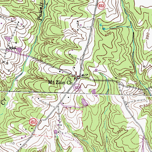 Topographic Map of Mount Zion Church, VA