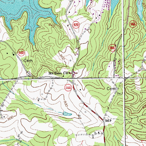 Topographic Map of Mount Zion Church, VA