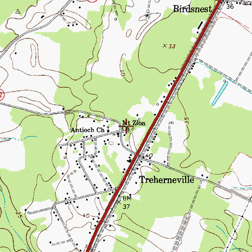 Topographic Map of Mount Zion Church, VA