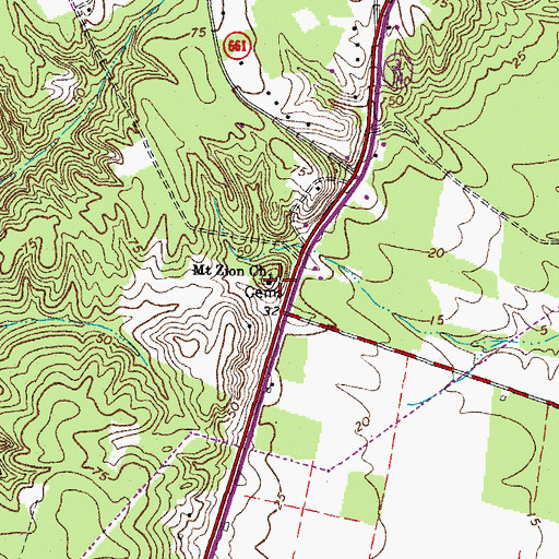 Topographic Map of Mount Zion Church, VA