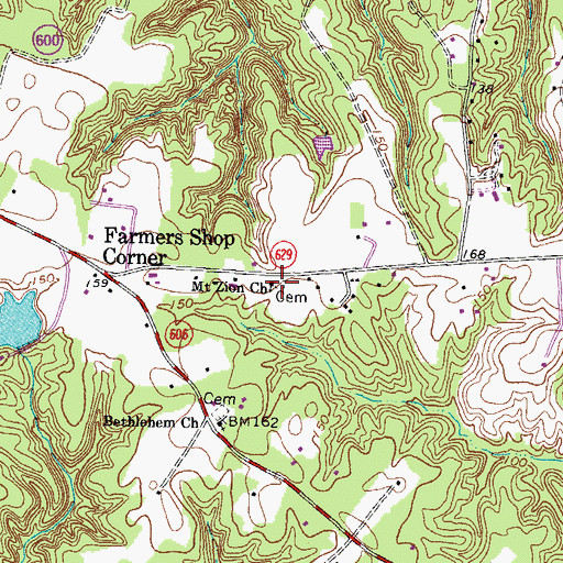 Topographic Map of Mount Zion Church, VA