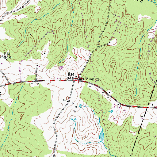 Topographic Map of Mount Zion Church, VA