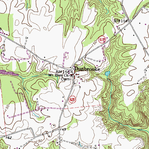 Topographic Map of Mount Zion Church, VA