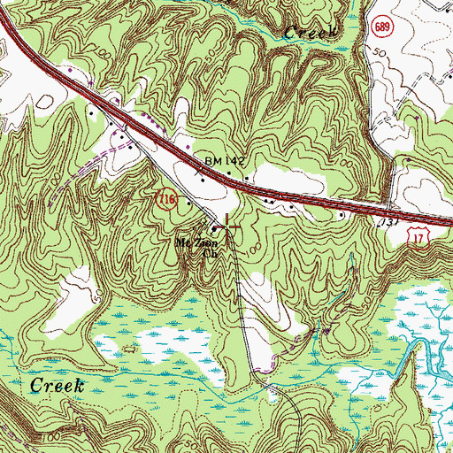 Topographic Map of Mount Zion Church, VA