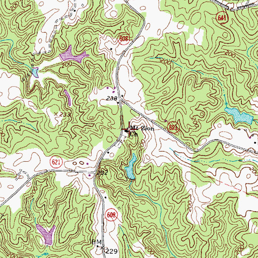 Topographic Map of Mount Zion Church, VA