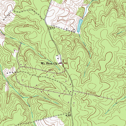 Topographic Map of Mount Zion Baptist Church, VA