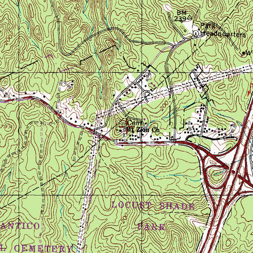 Topographic Map of Mount Zion Baptist Church, VA