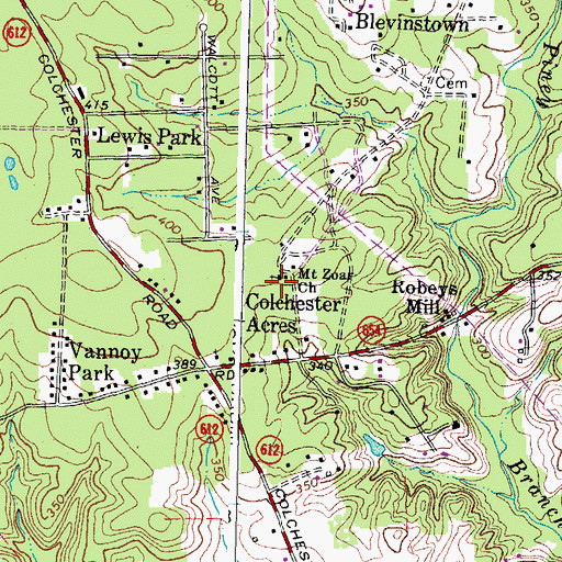 Topographic Map of Mount Zion Church, VA