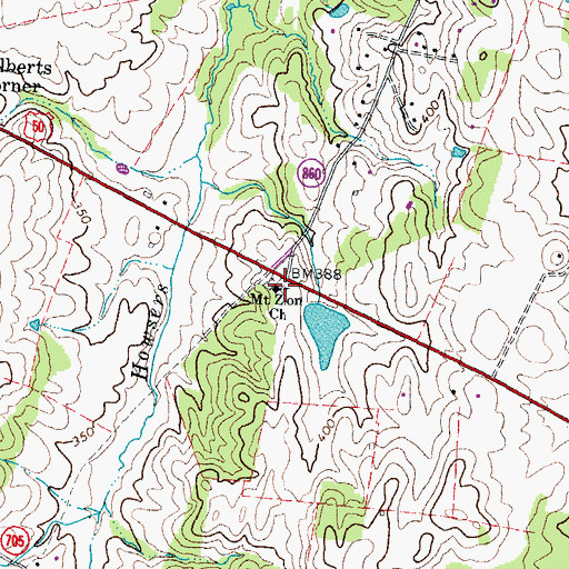 Topographic Map of Mount Zion Church, VA