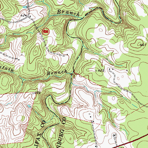 Topographic Map of Mountain Branch, VA