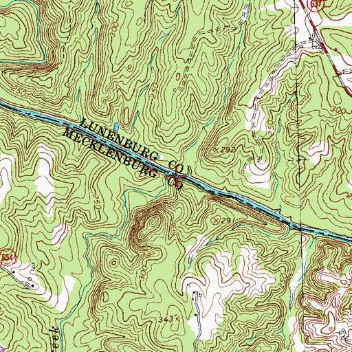 Topographic Map of Mountain Creek, VA