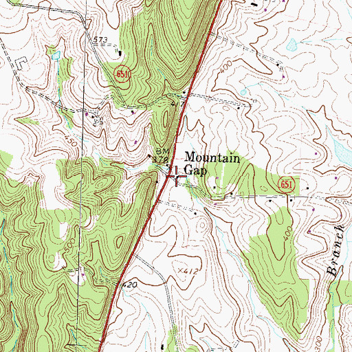 Topographic Map of Mountain Gap, VA