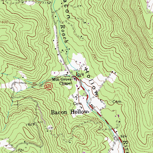 Topographic Map of Mountain Grove Chapel, VA