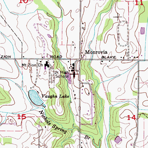 Topographic Map of Monrovia Middle School, AL