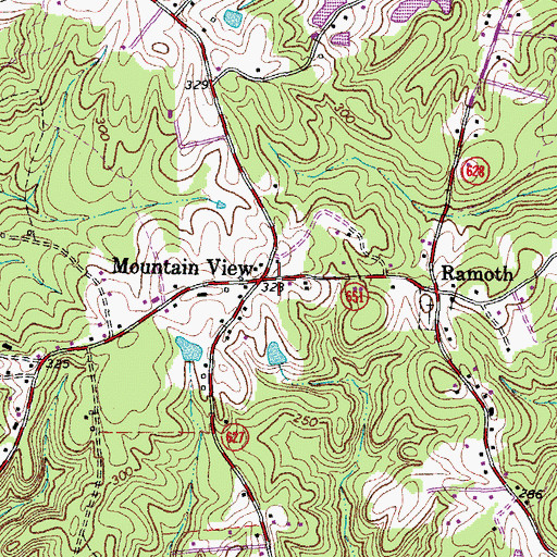 Topographic Map of Mountain View, VA