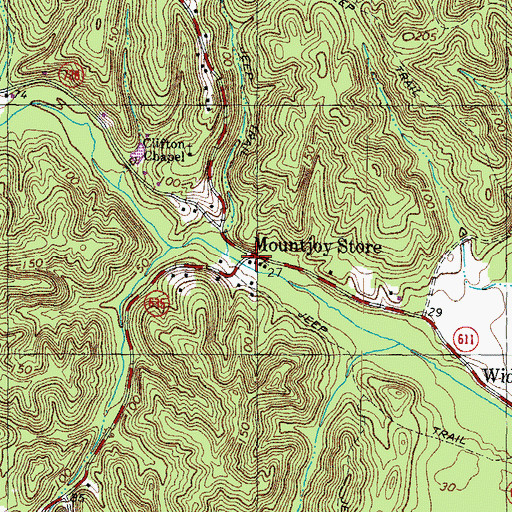 Topographic Map of Mountjoy Store, VA